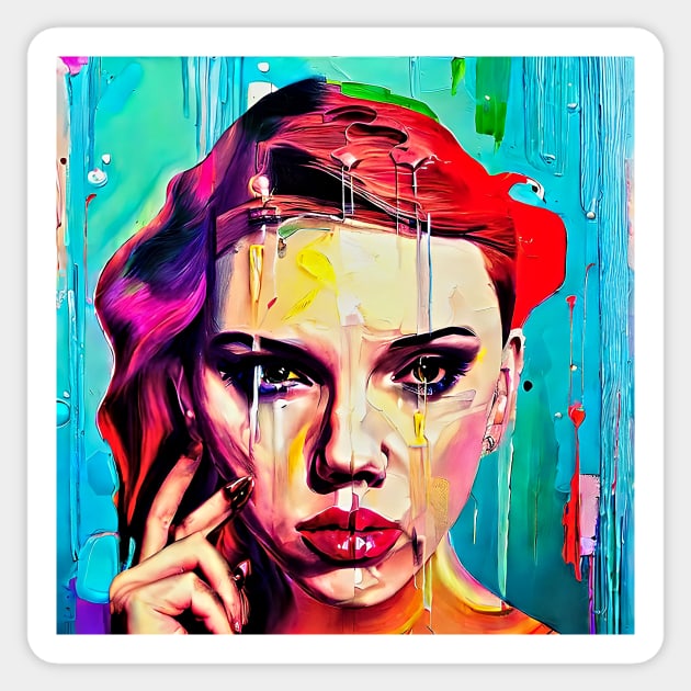 Portrait of Scarlett  Johansson Sticker by bogfl